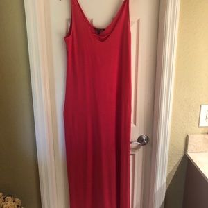 Coral Long sundress w/ slit on leg